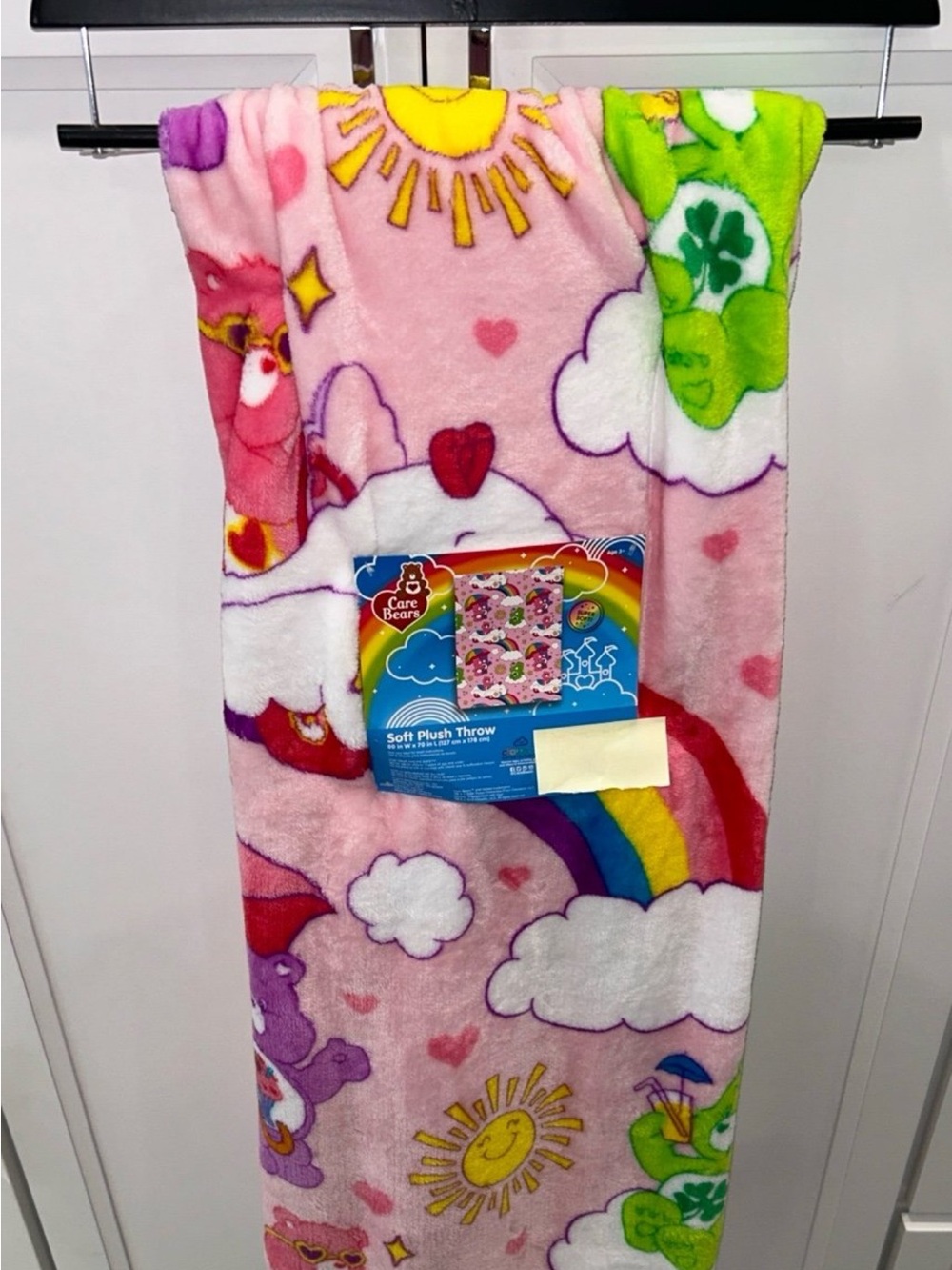 Care Bears Rainbow Umbrella Soft Plush Throw Blanket 50”x70”